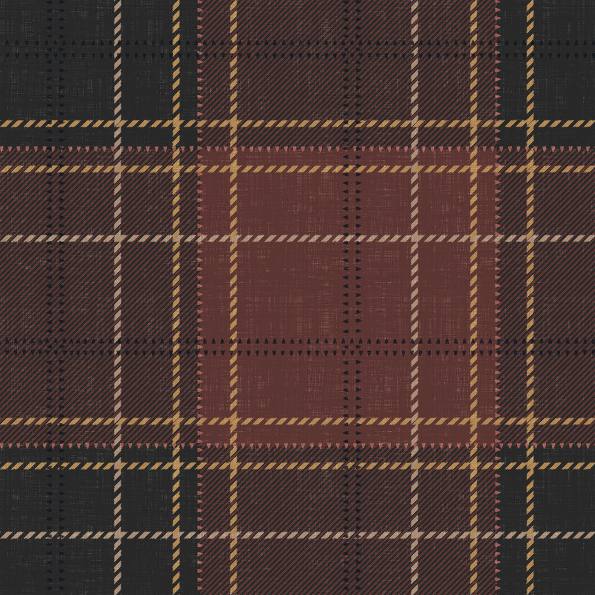 Winter Heritage - Tartan Checkerboard Plaid Block - Dark Moody Tone Wallpaper⁠ in your room