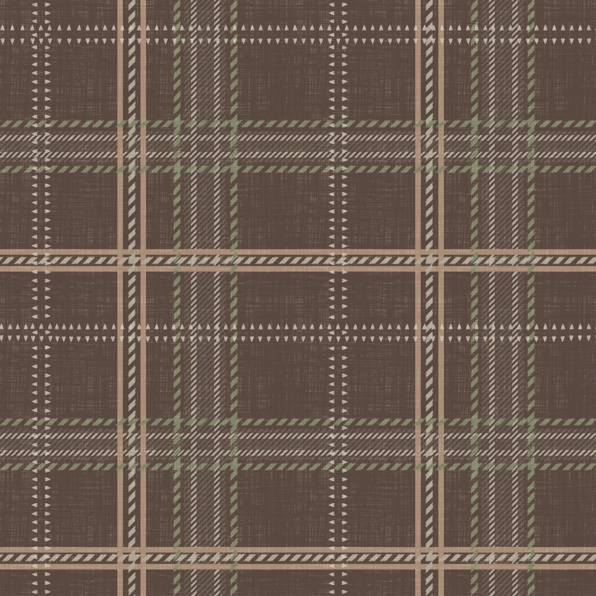 Winter Heritage - Windowpane Tartan Plaid Check - Soft Taupe Blend Wallpaper⁠ in your room