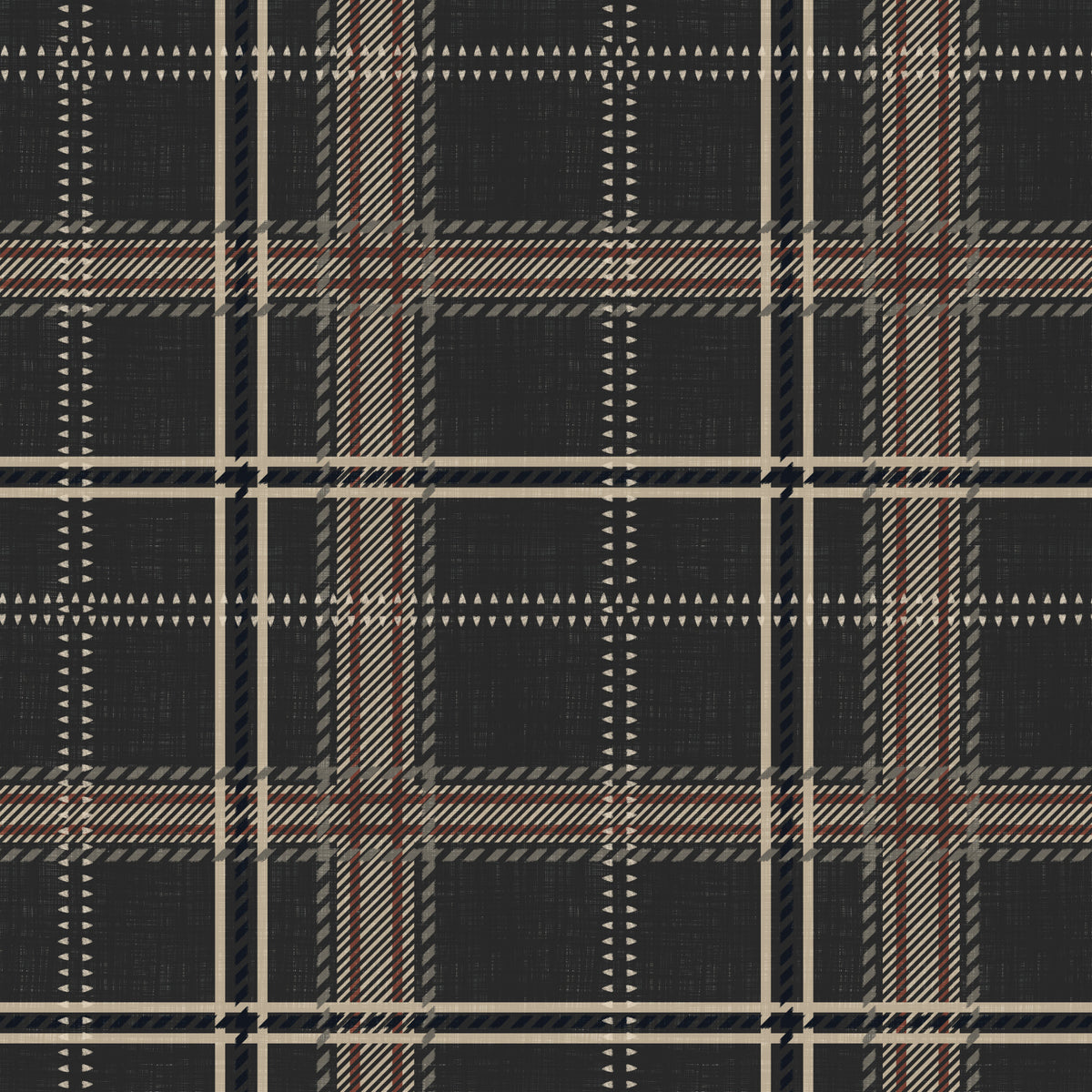 Winter Heritage - Windowpane Tartan Plaid Check - Bold High Contrast Wallpaper⁠