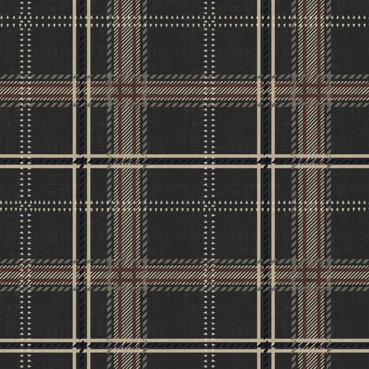 Winter Heritage - Windowpane Tartan Plaid Check - Bold High Contrast Wallpaper⁠