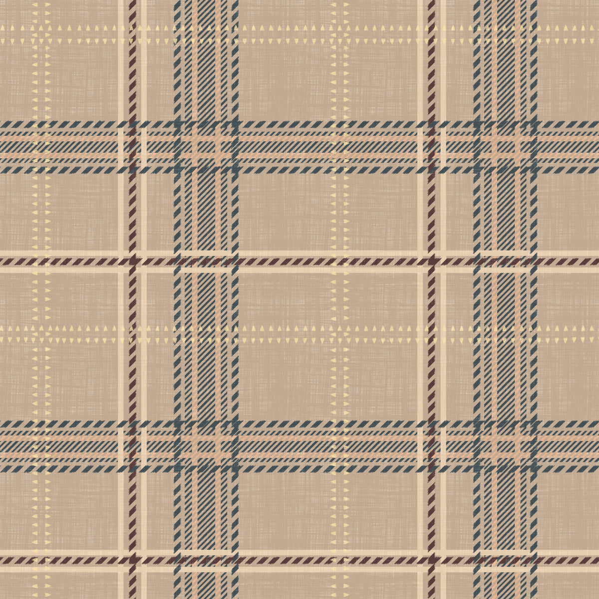 Winter Heritage - Windowpane Tartan Plaid Check - Crisp Indigo Tint Wallpaper⁠ in your room