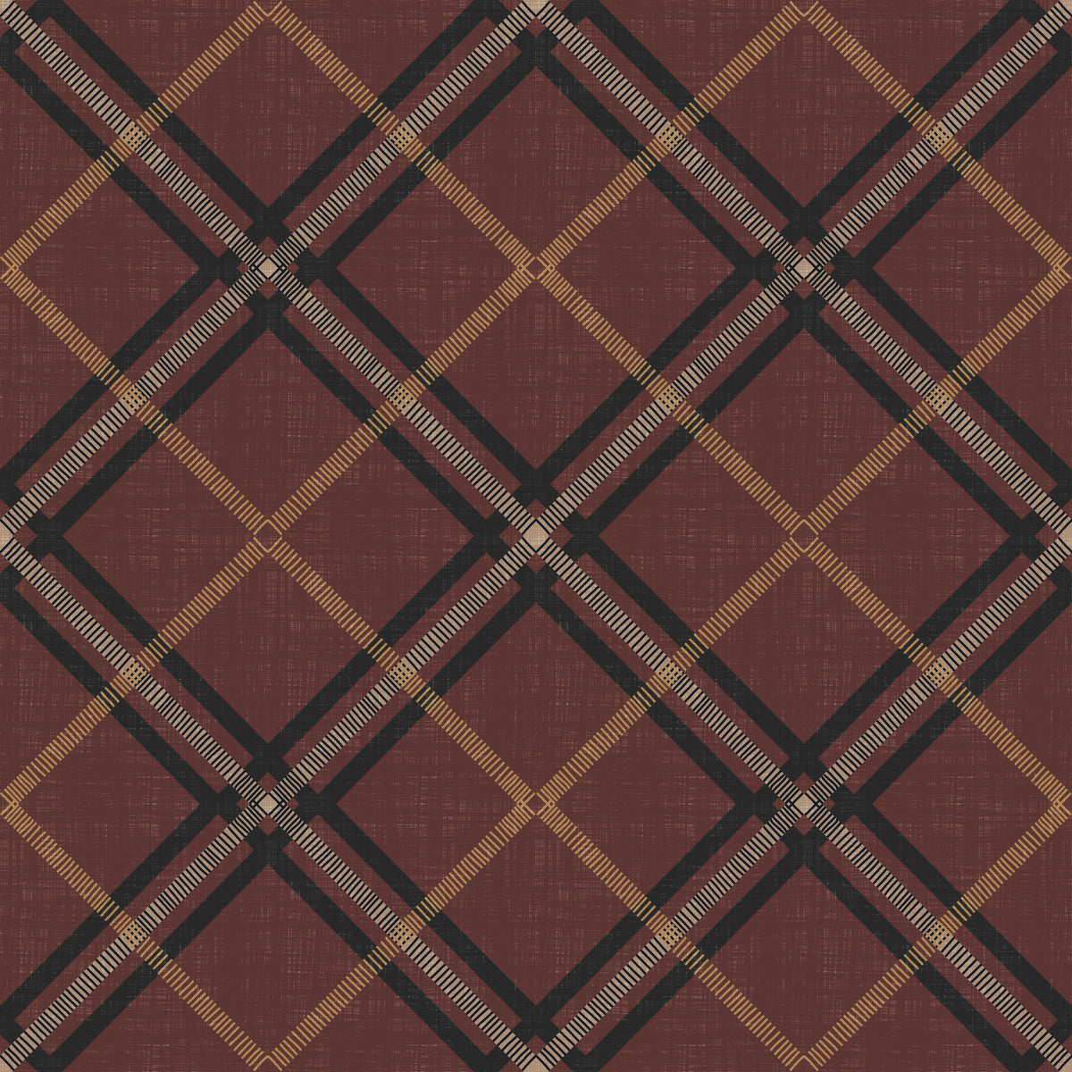 Winter Heritage - Tartan Trellis Plaid Grid - Dark Moody Mix Wallpaper⁠