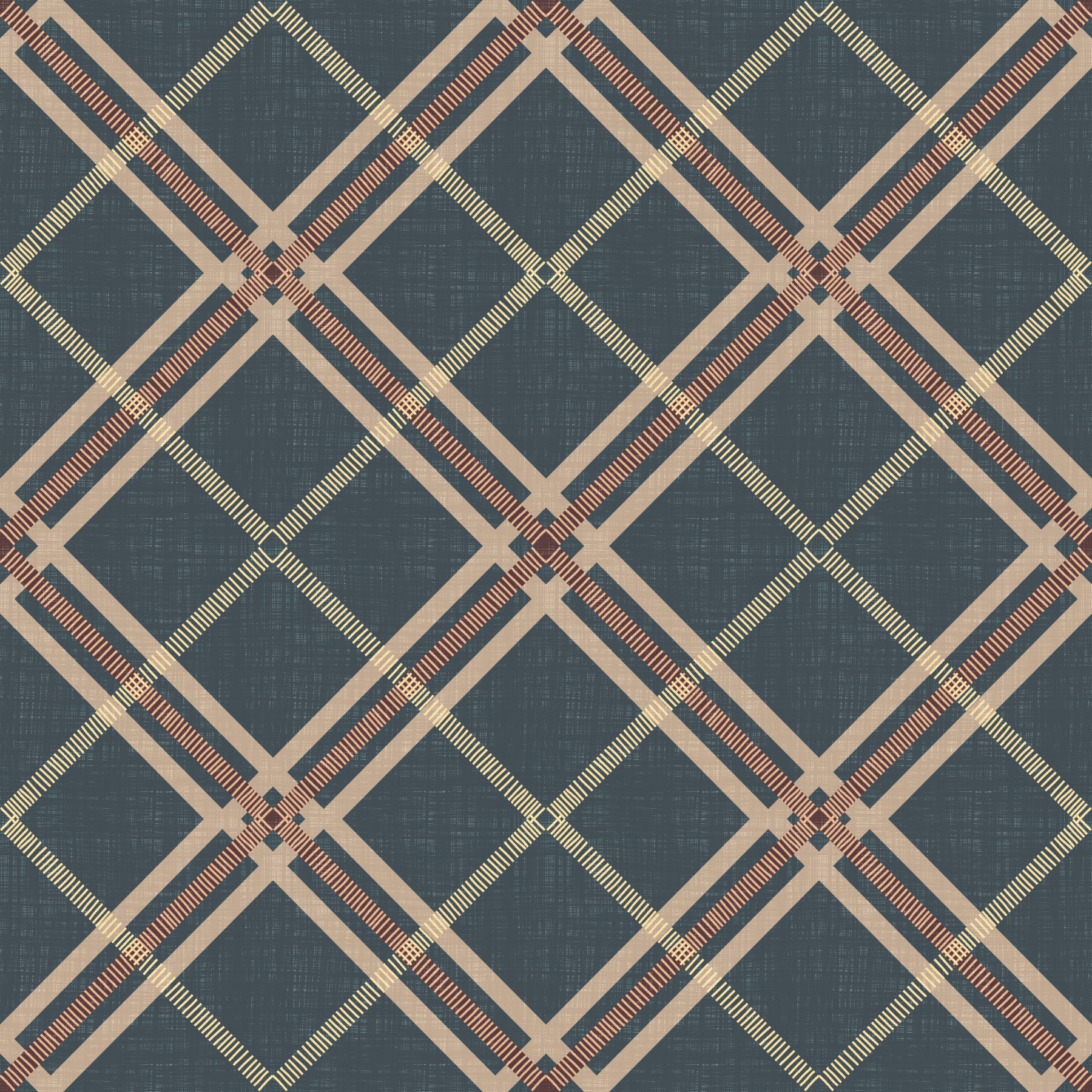 Winter Heritage - Tartan Trellis Plaid Grid - Crisp Cool Tone Wallpaper⁠