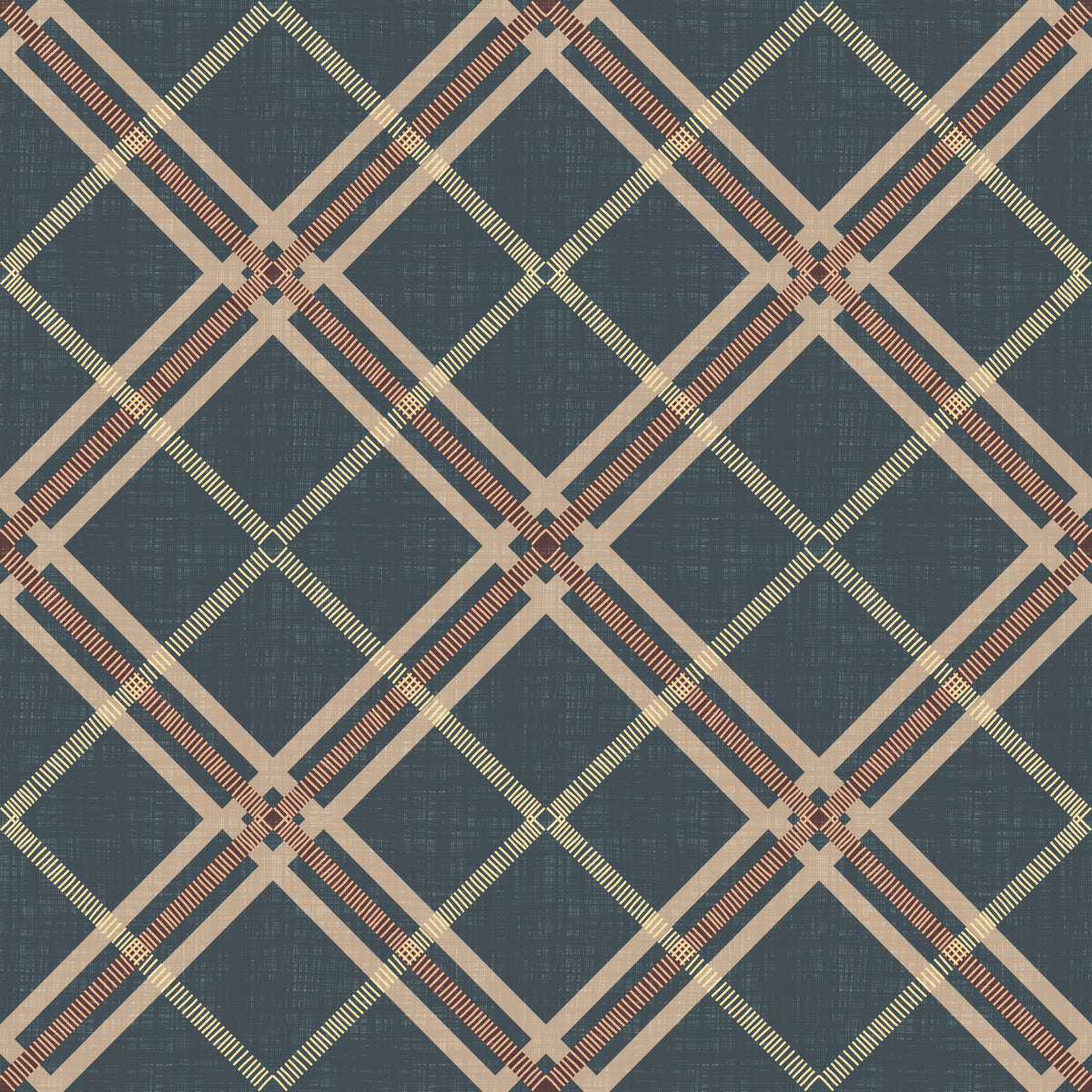 Winter Heritage - Tartan Trellis Plaid Grid - Crisp Cool Tone Wallpaper⁠ in your room — zoomed