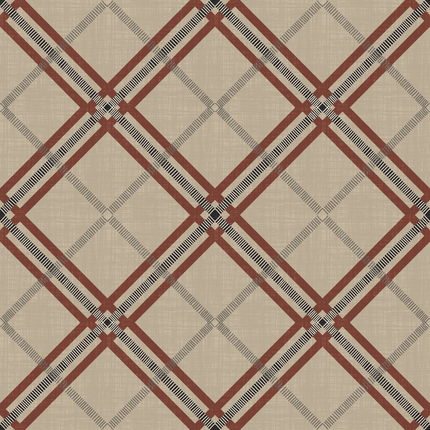 Winter Heritage - Tartan Trellis Plaid Grid - Deep Bold Shade Wallpaper⁠