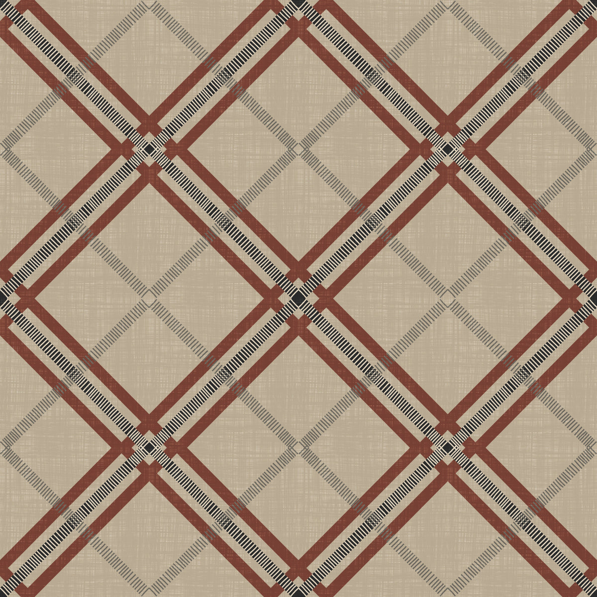 Winter Heritage - Tartan Trellis Plaid Grid - Deep Bold Shade Wallpaper⁠ in your room — zoomed