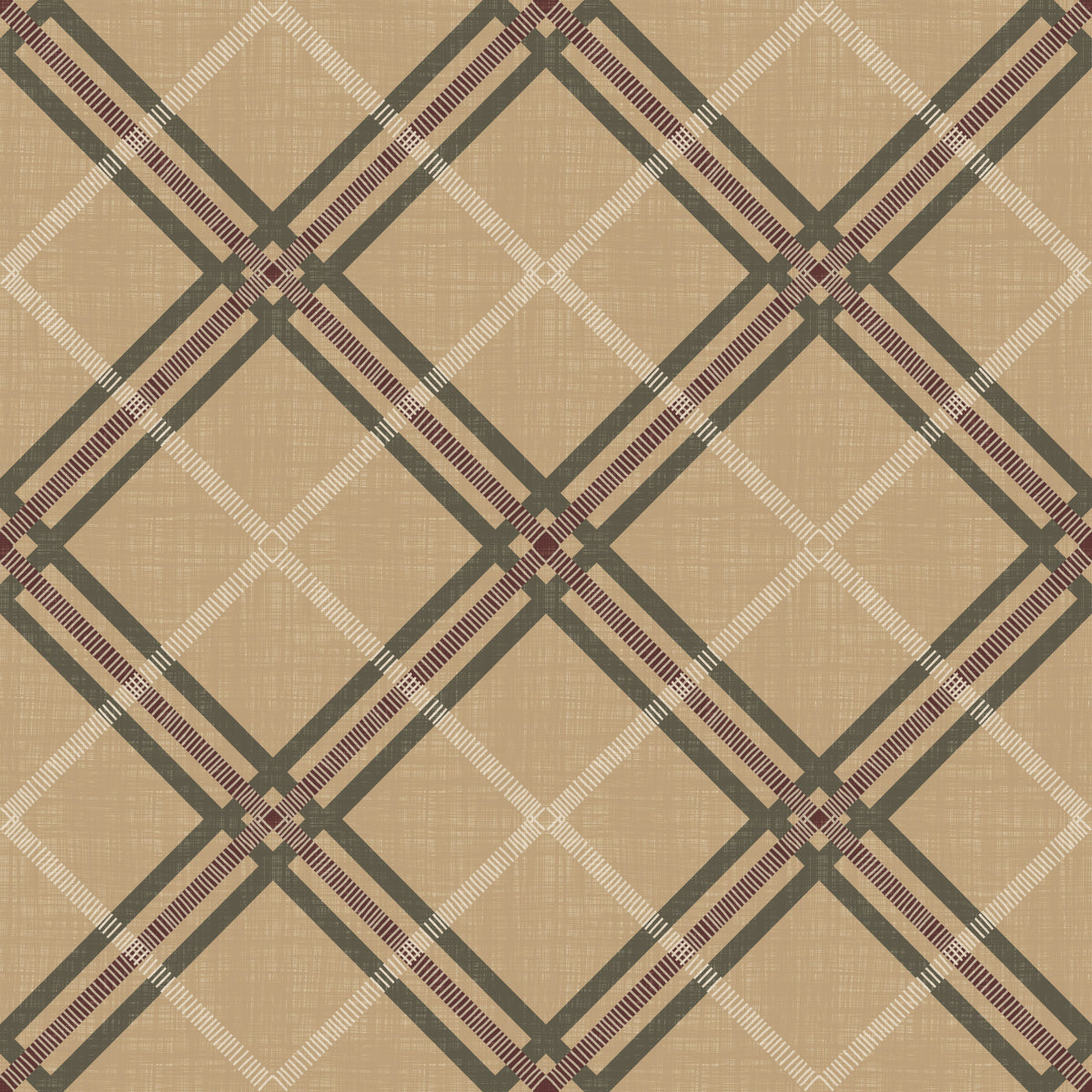 Winter Heritage - Tartan Trellis Plaid Grid - Rich Warm Tones Wallpaper⁠