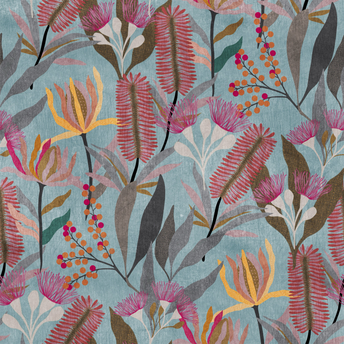 Australian Wildflower Meadow Blue Wallpaper⁠ in your room