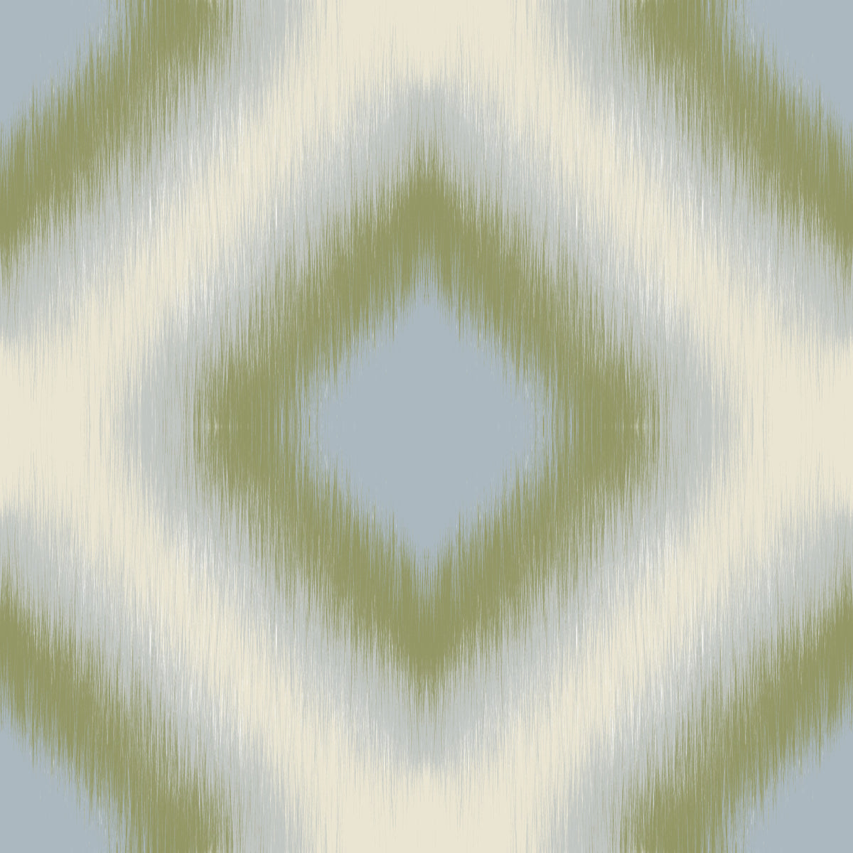 Heritage Ikat - Sage Green and French Blue Grandmillennial Diamonds Wallpaper⁠ in your room