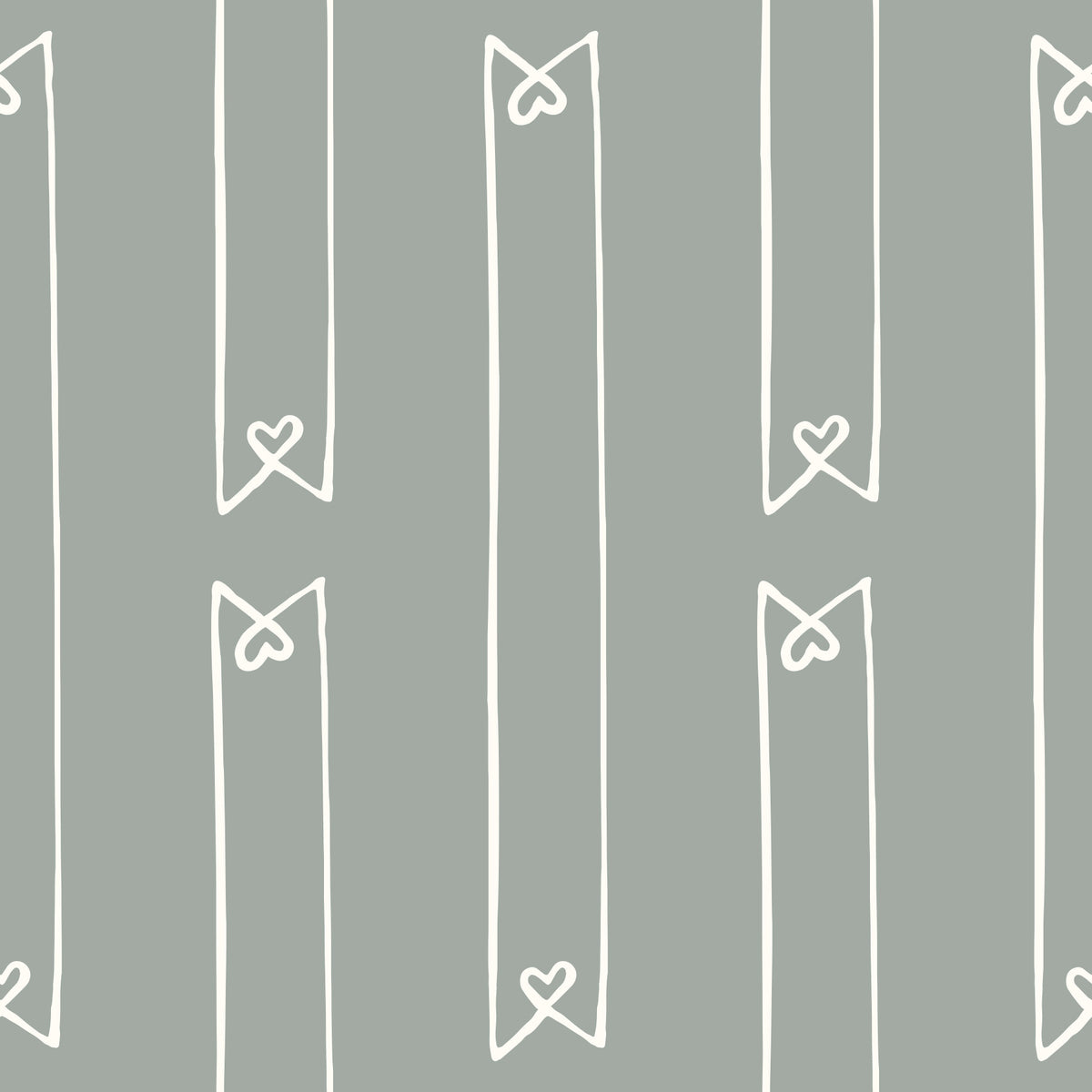 Minimalist Heart Ribbon Stripe Wallpaper⁠