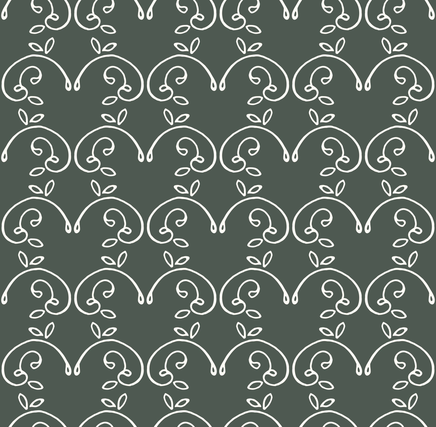 Sage Green Organic Arch Pattern Wallpaper⁠