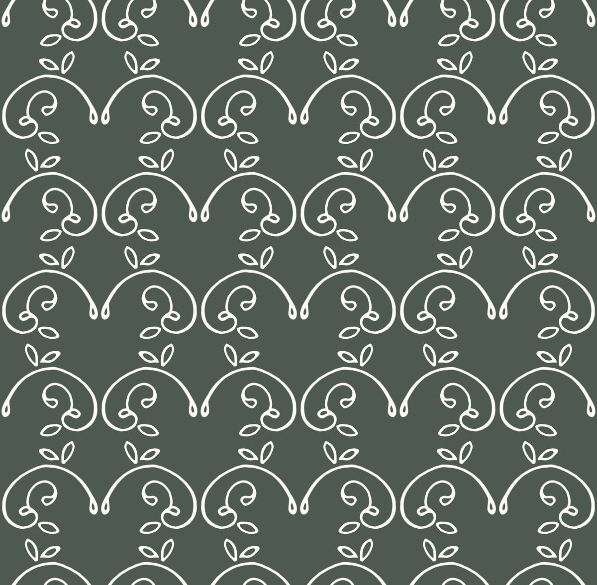 Sage Green Organic Arch Pattern Wallpaper⁠ in your room — zoomed
