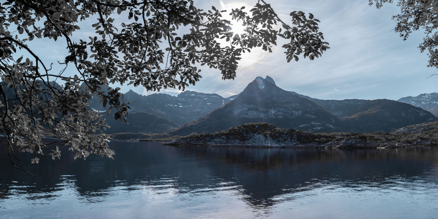 Arctic Sunlit Alpine Reflection Wall Mural