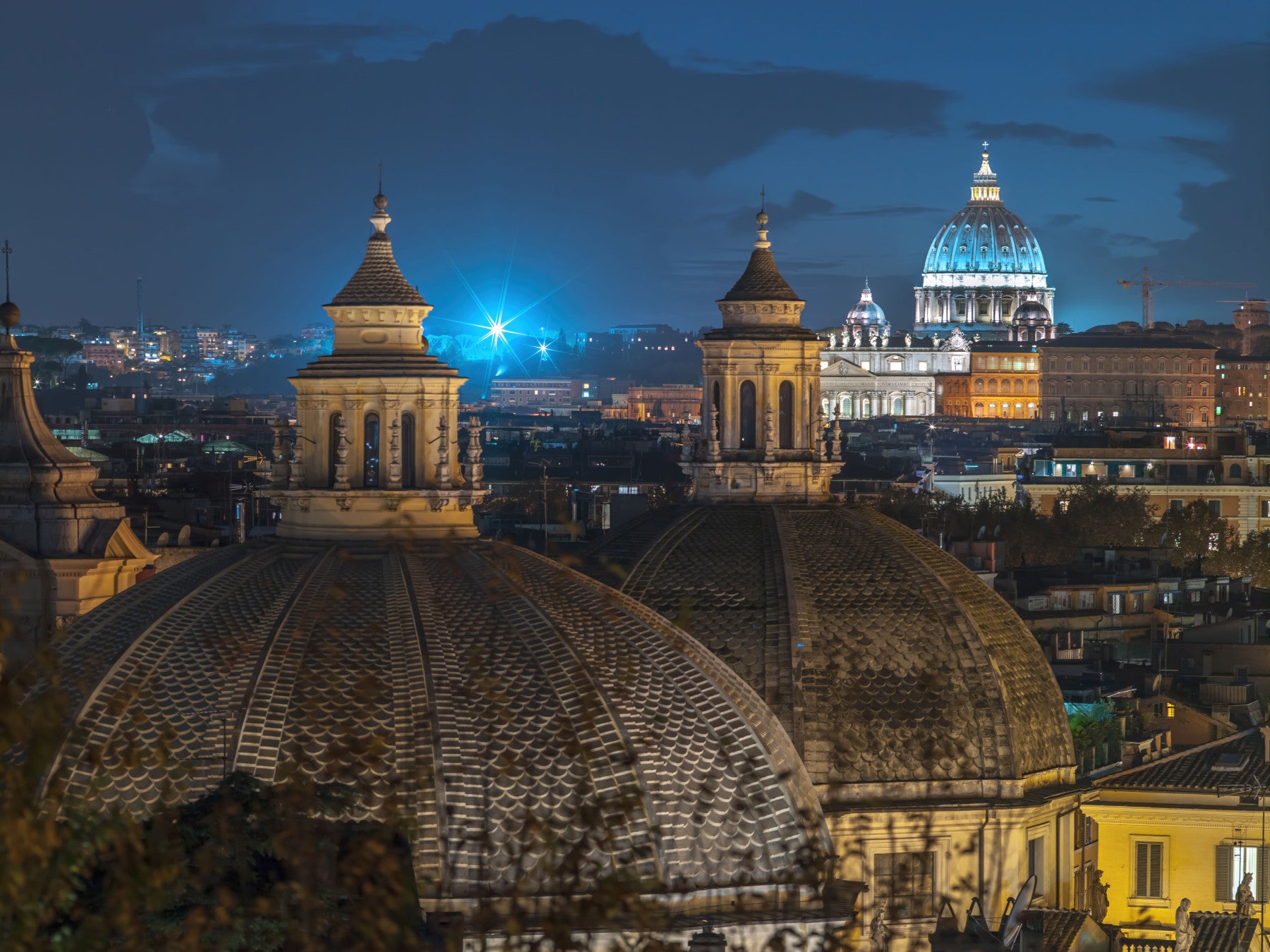 Roman Rooftops at Dusk Wall Mural