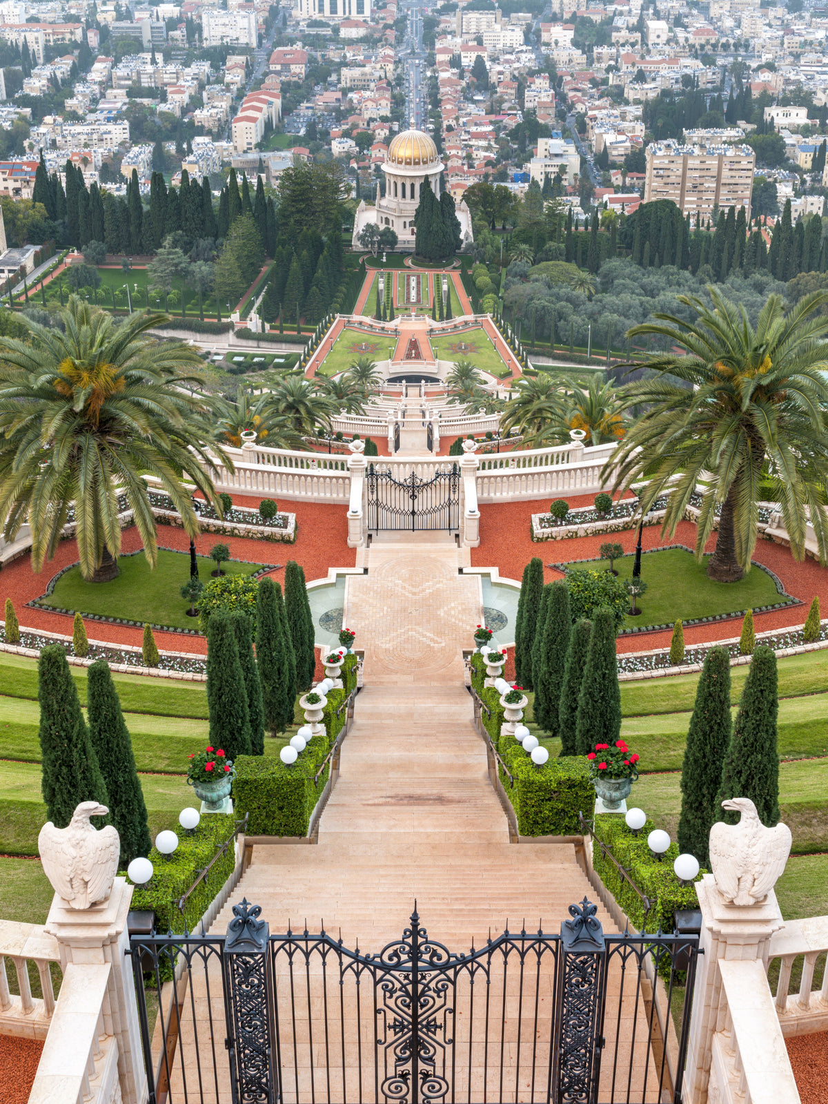 Symmetrical Mediterranean Terrace Wall Mural in your room — zoomed