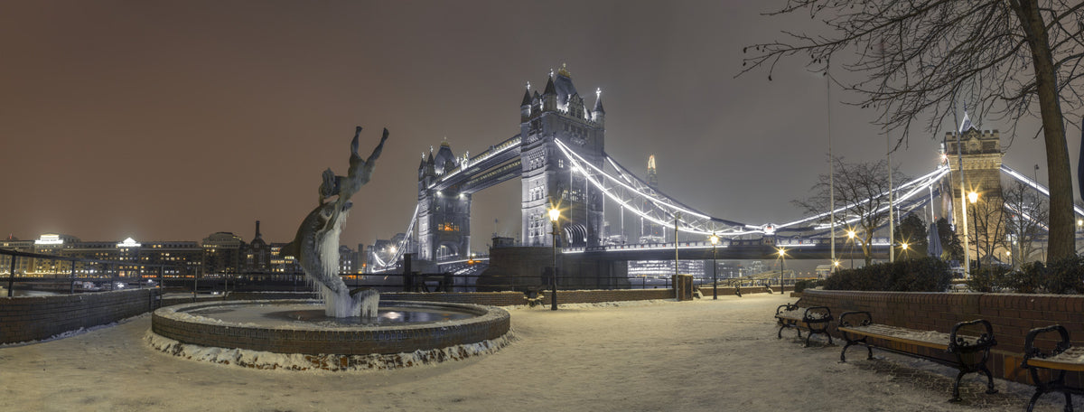Icy Thames Riverside Evening Wall Mural in your room