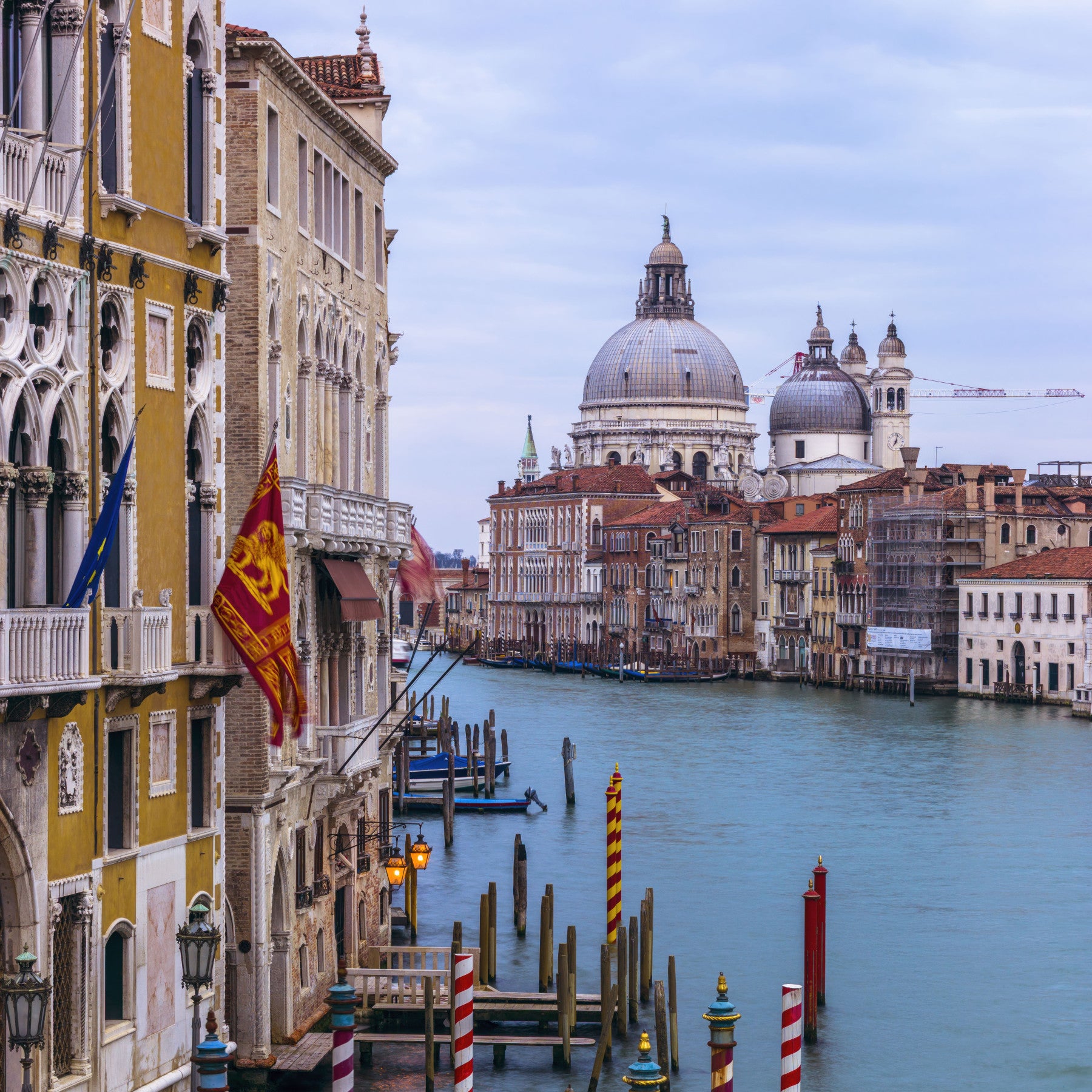 Historic Italian Waterway Scene Wall Mural