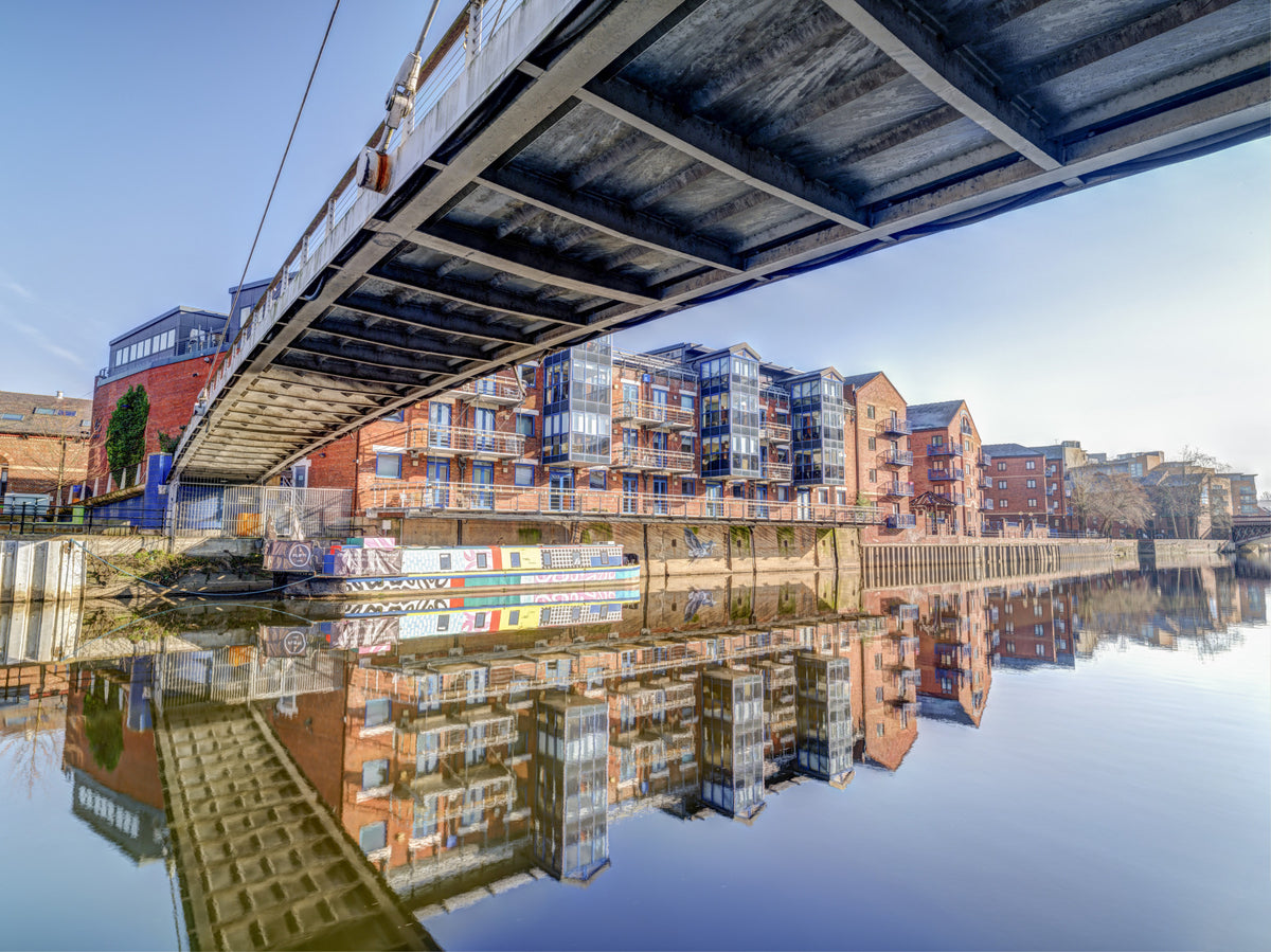 Riverside Urban Architecture and Steel Bridge Wall Mural in your room