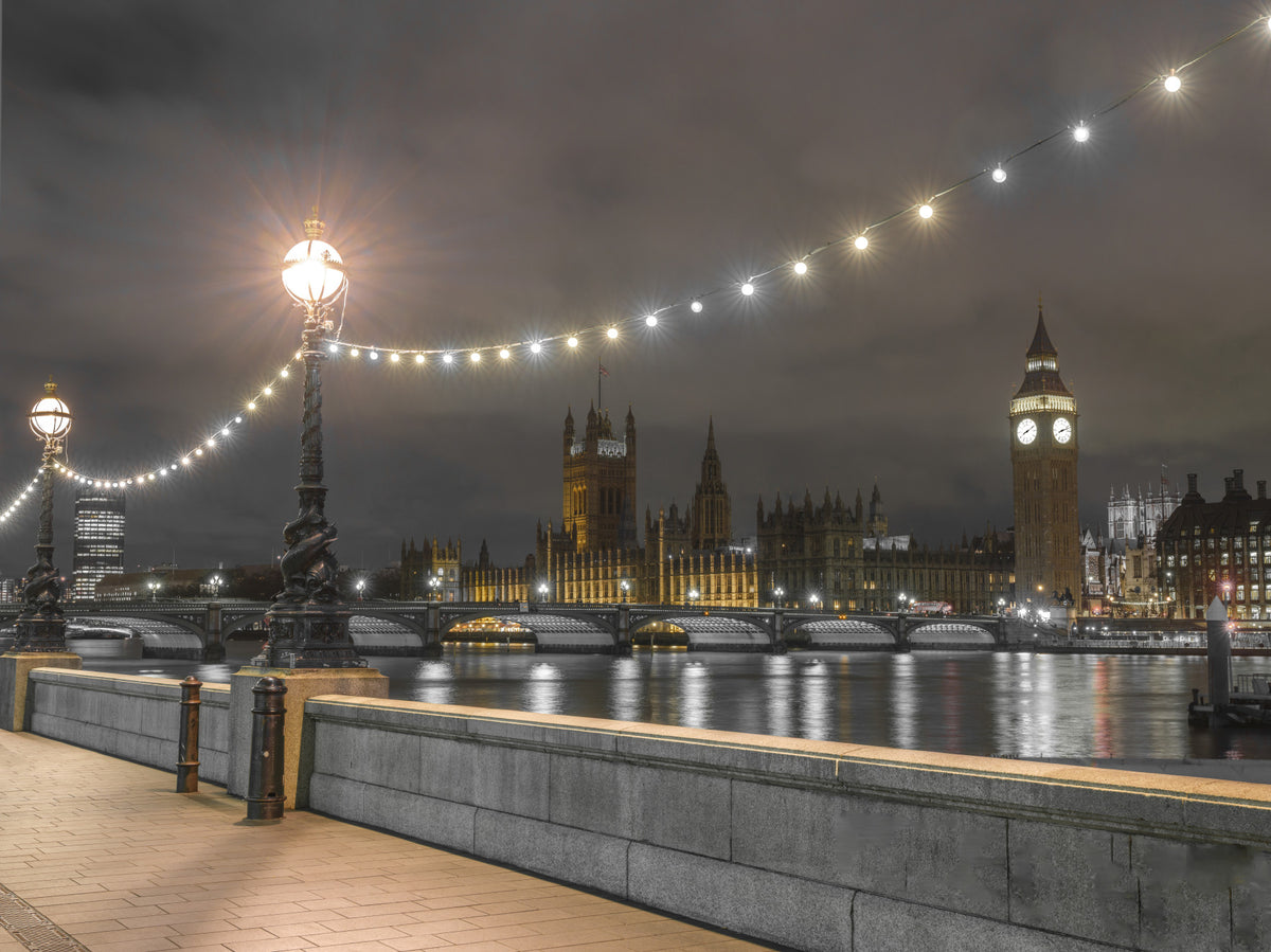 Thames Riverfront Twilight Scene Wall Mural in your room