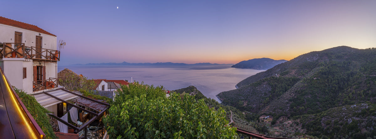 Mediterranean Twilight Village Vista Wall Mural in your room — zoomed