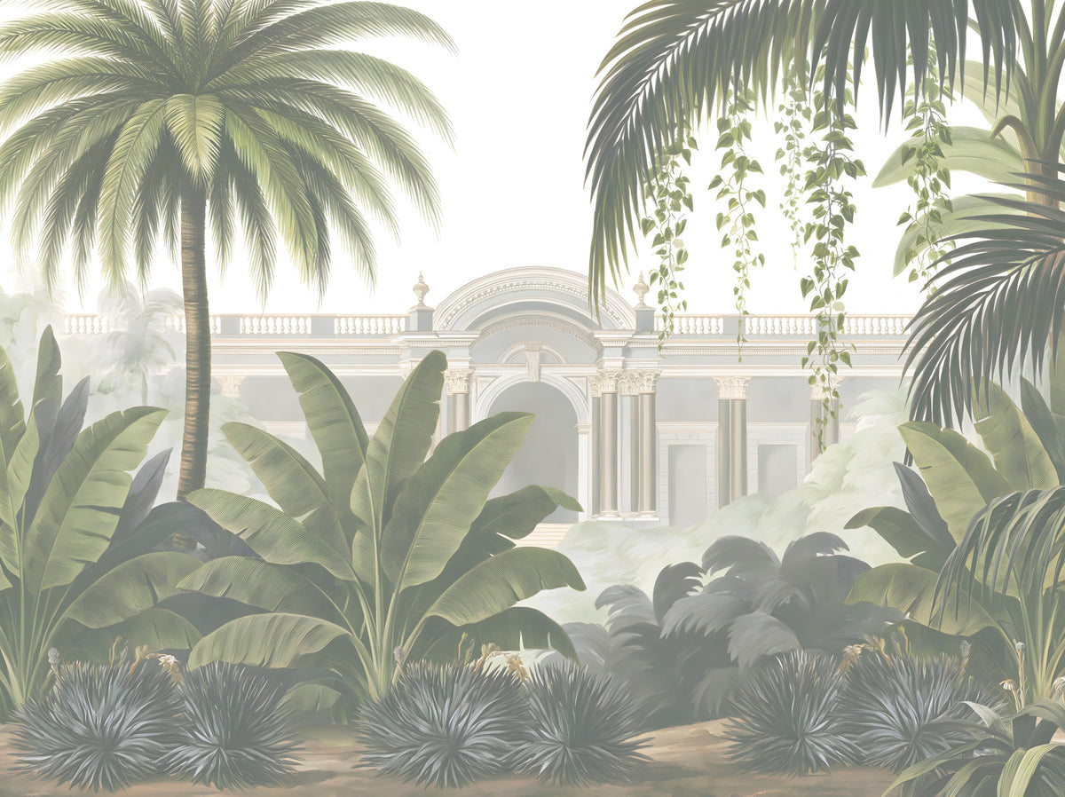 Neoclassical Tropical Garden Retreat Wall Mural