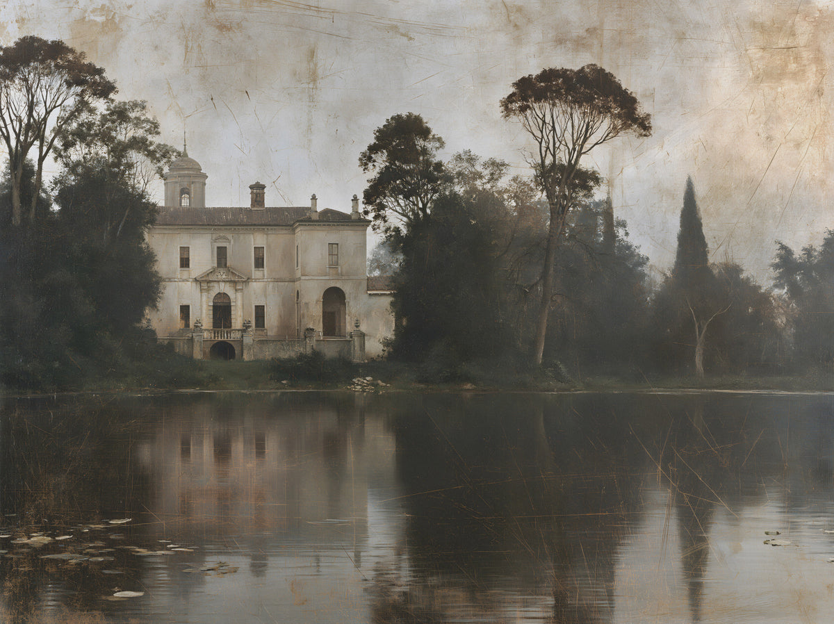 Rustic Italian Villa Lakeside Manor Wall Mural in your room — zoomed