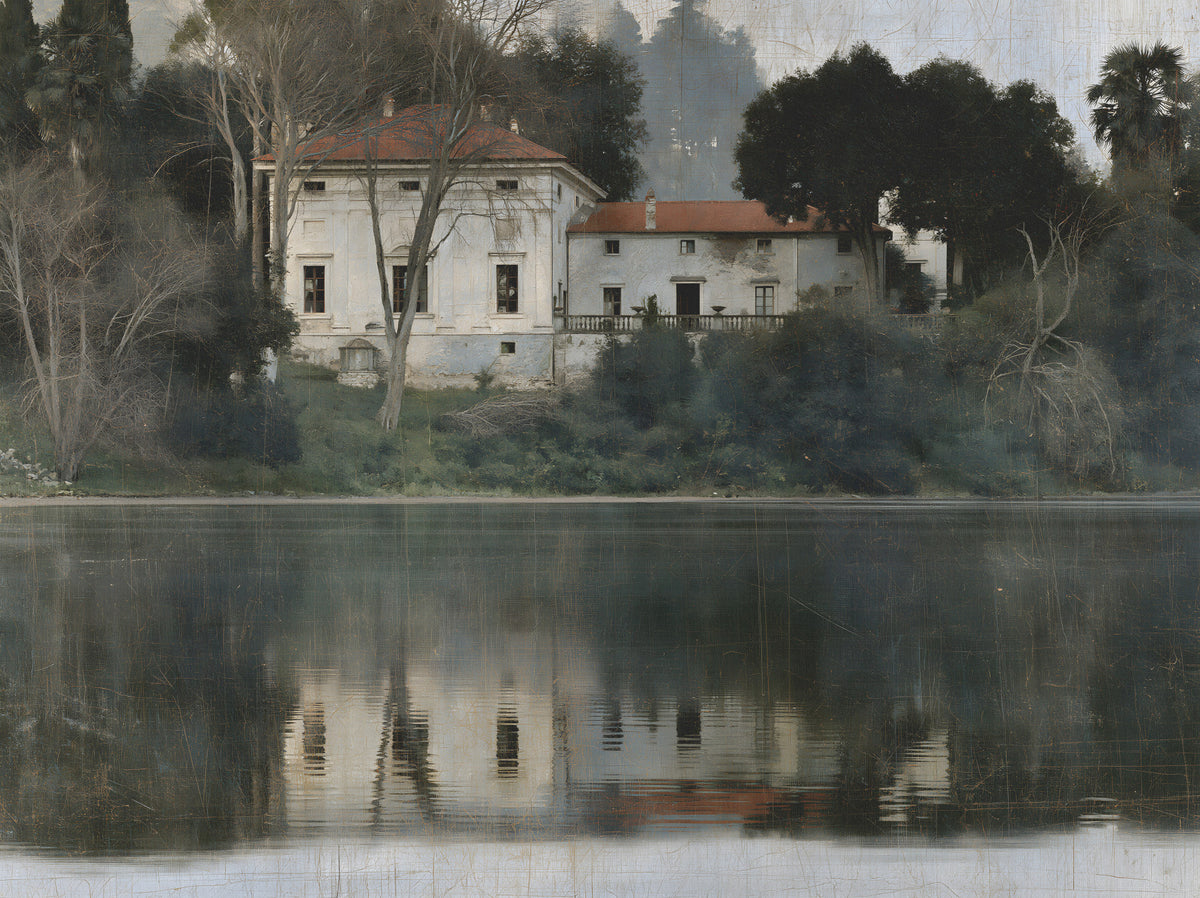 Aged European Estate Reflections Wall Mural in your room