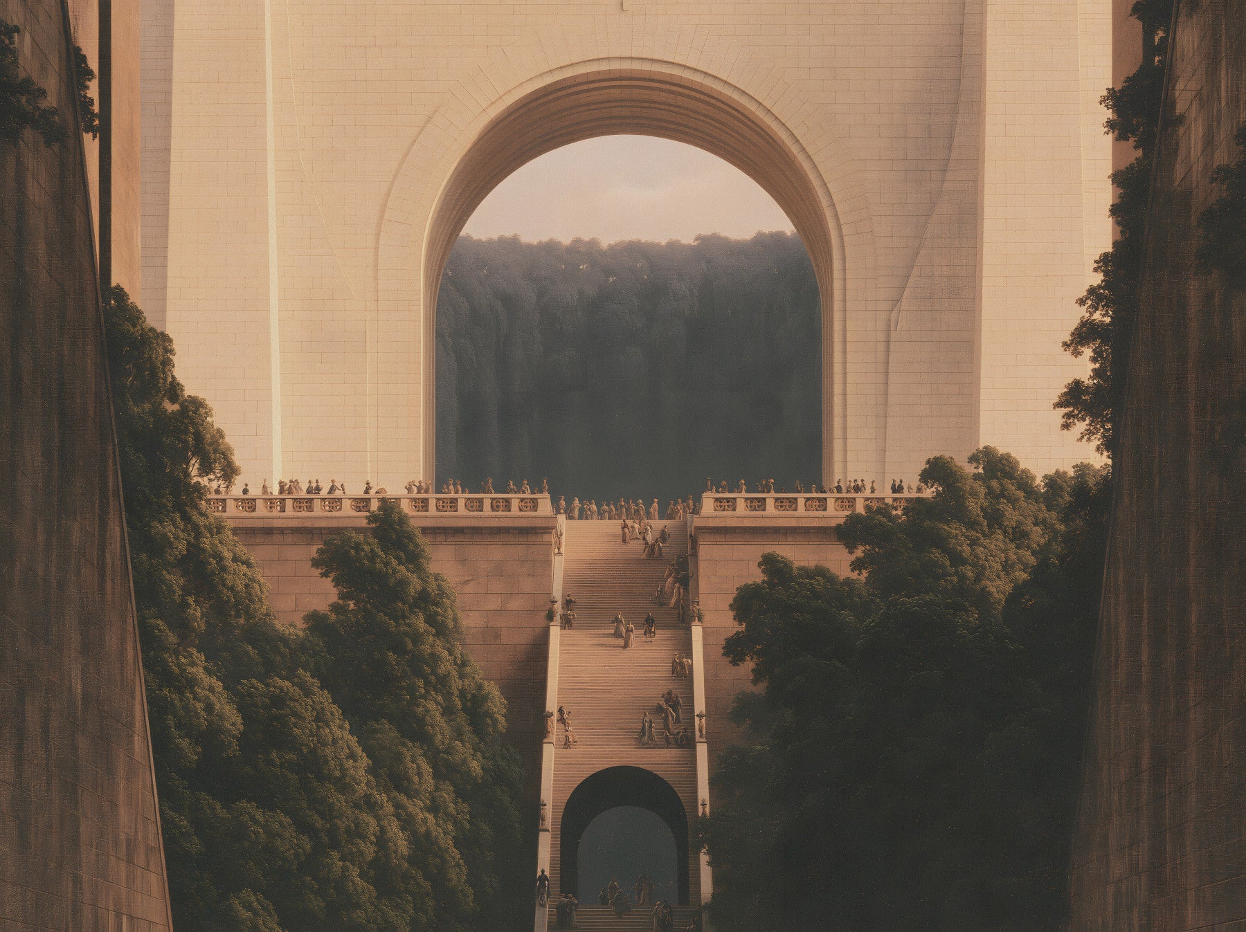 Monumental Stone Passage Wall Mural