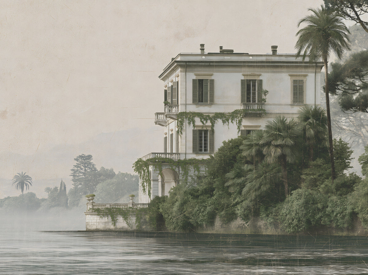 Vintage Villa by the Water Wall Mural in your room