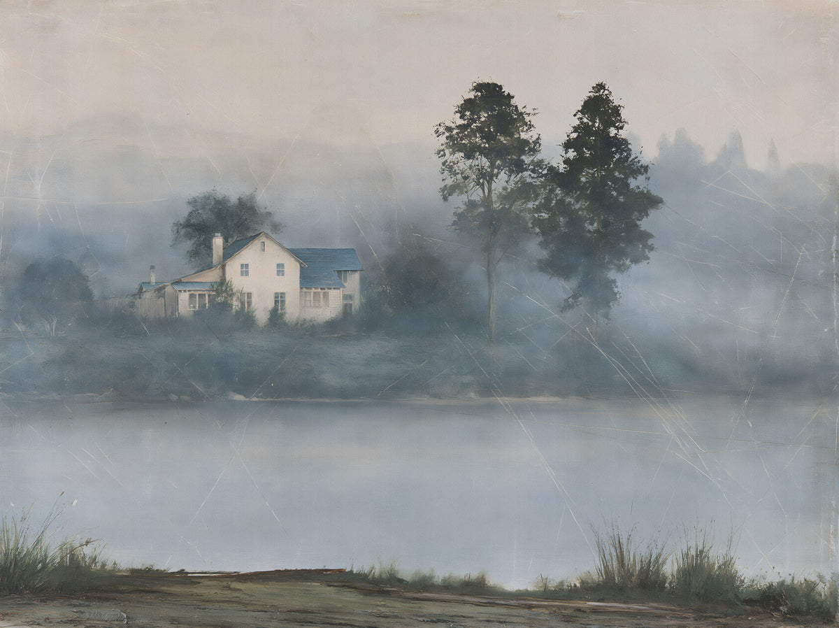 Foggy Morning Shoreline Retreat Wall Mural