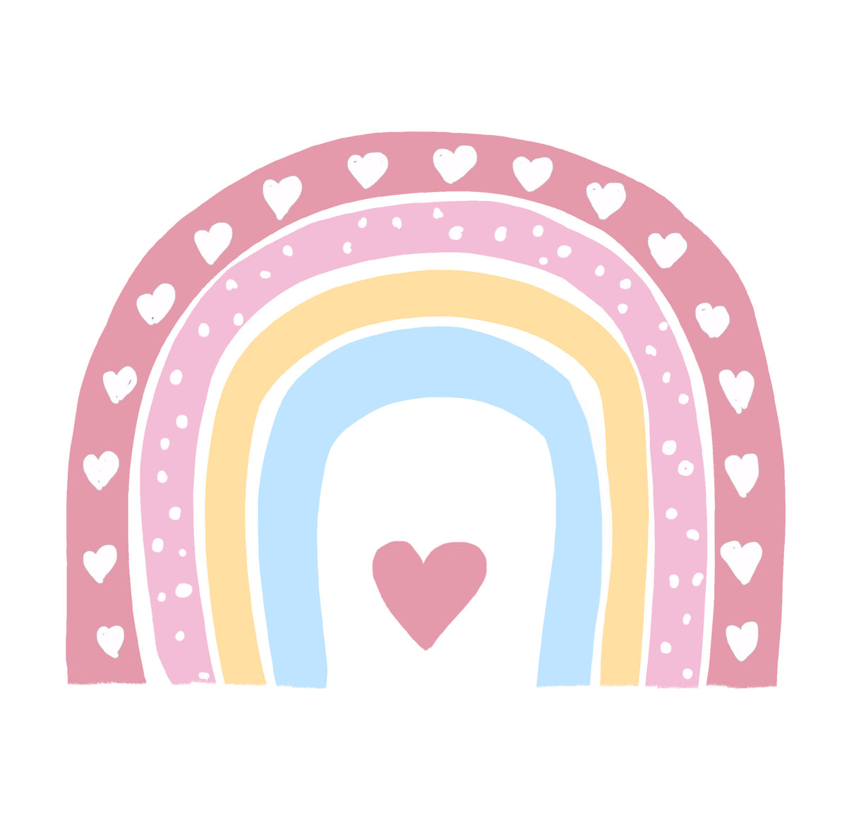 Soft Pastel Rainbow Heart Arch Wall Mural in your room