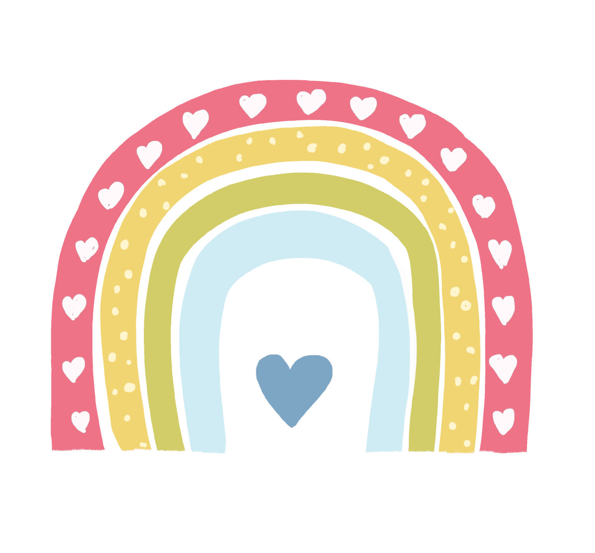 Boho Hearts Rainbow Motif Wall Mural in your room