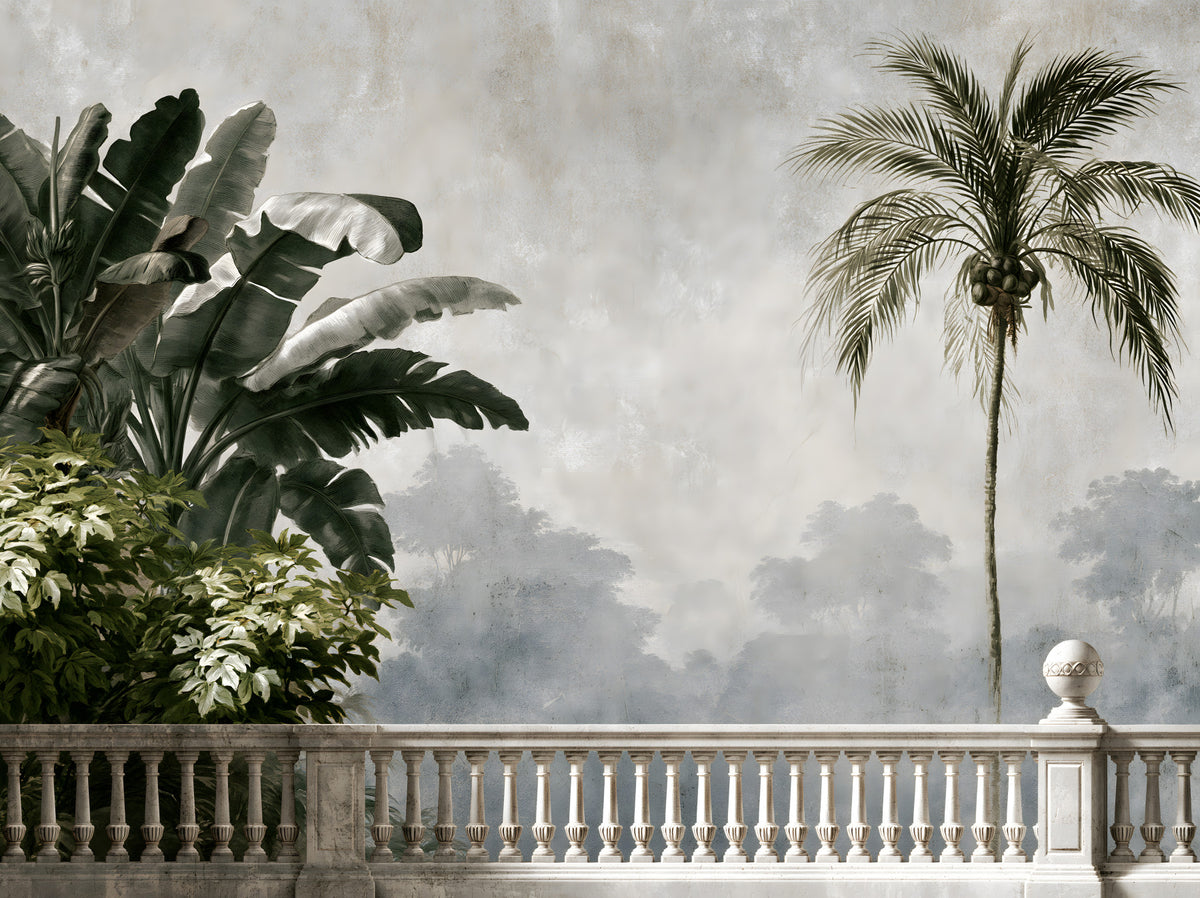 Classical Balcony Garden View Wall Mural in your room