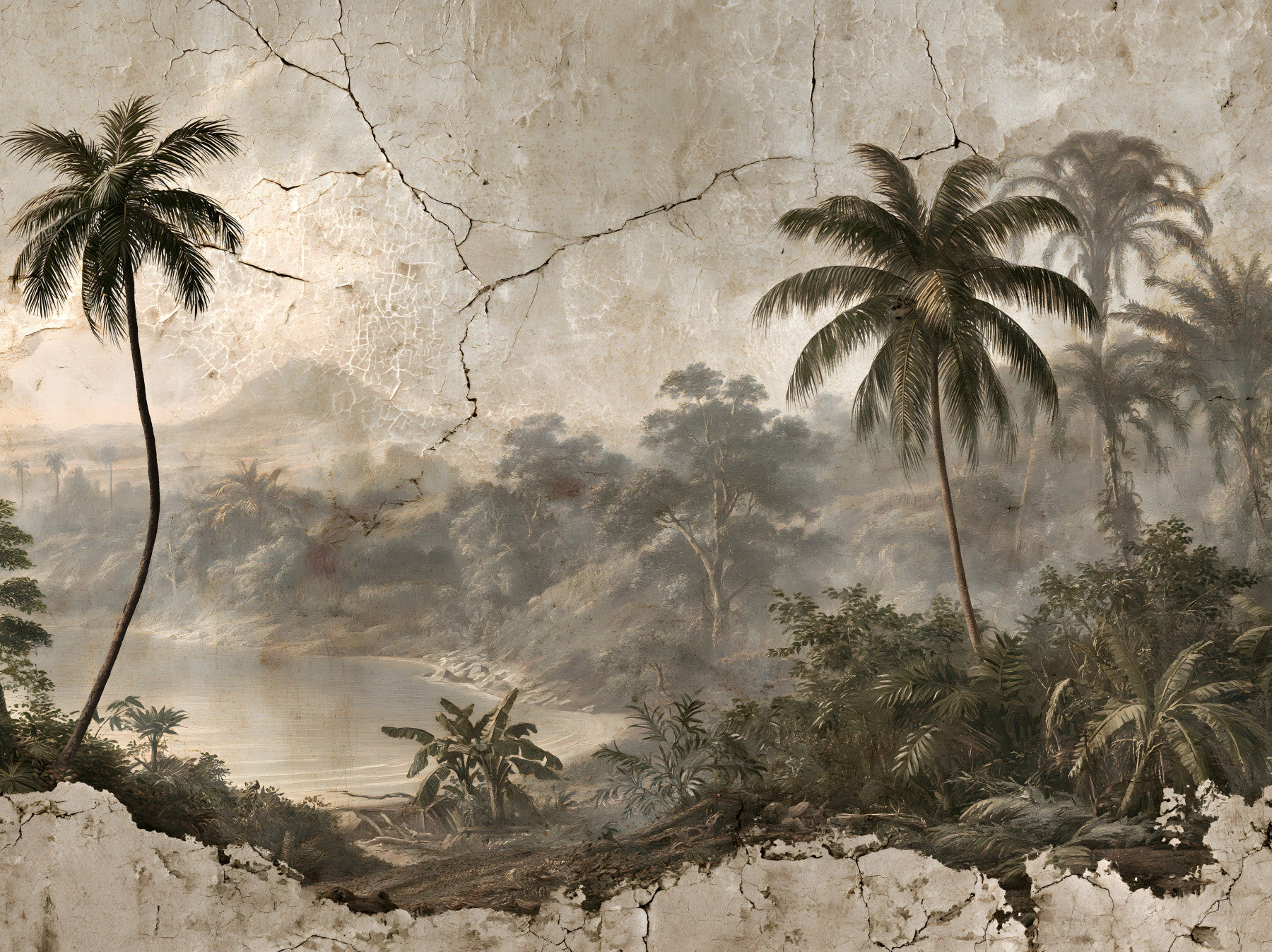 Aged Plaster Coastal Vista Wall Mural