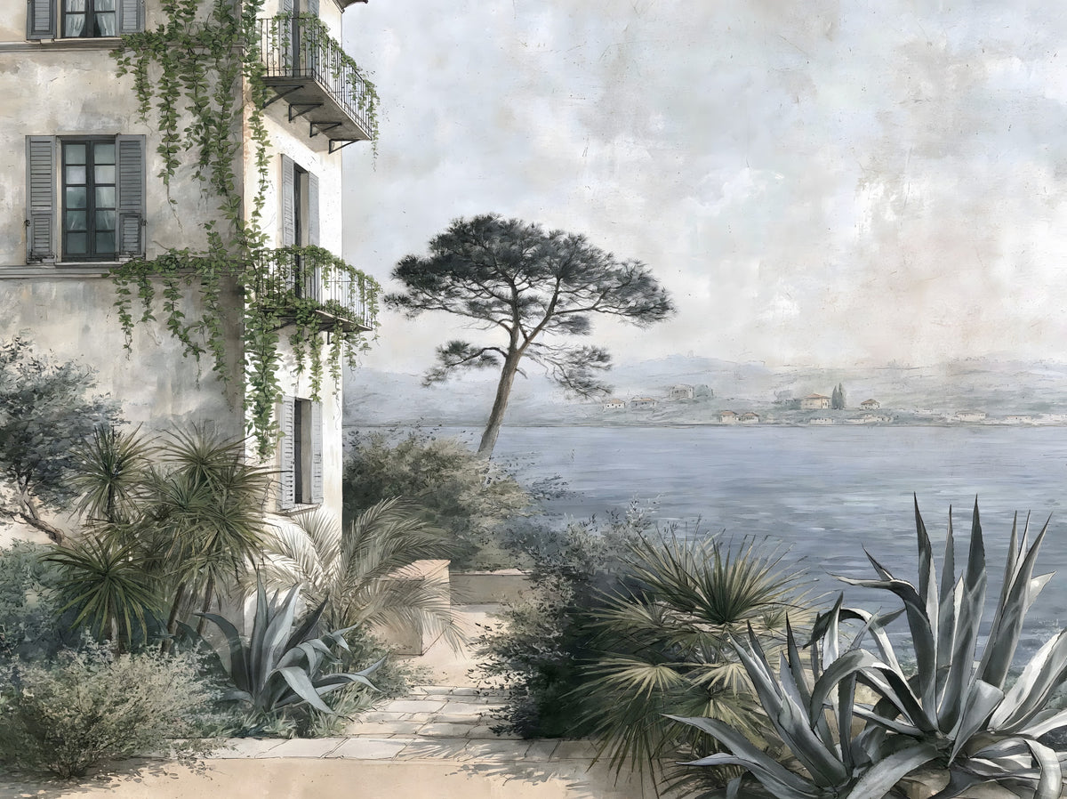 Mediterranean Coastal Haven Wall Mural in your room
