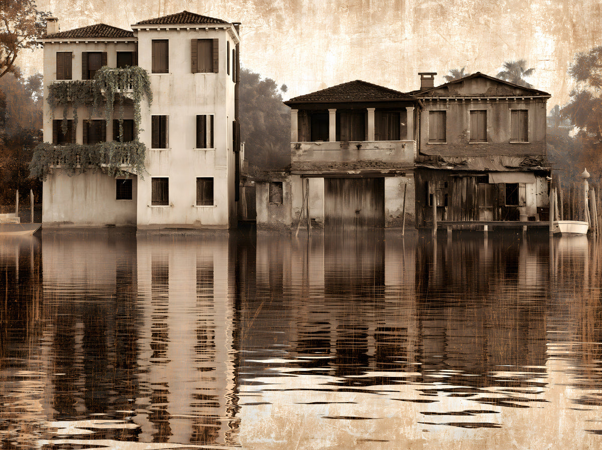 Venetian Riverside Reflection Wall Mural in your room