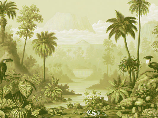 Verdant Jungle Panorama Wall Mural
