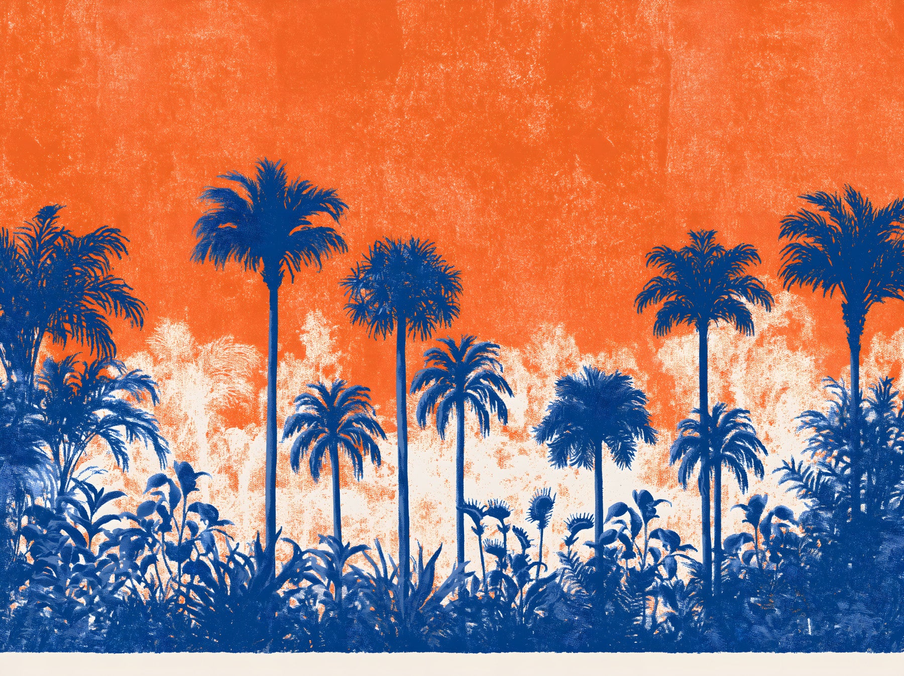 Abstract Tropical Sunset Canopy Wall Mural