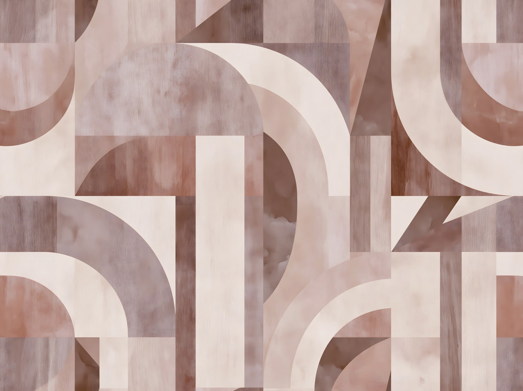 Geometric Terracotta Arches Wall Mural