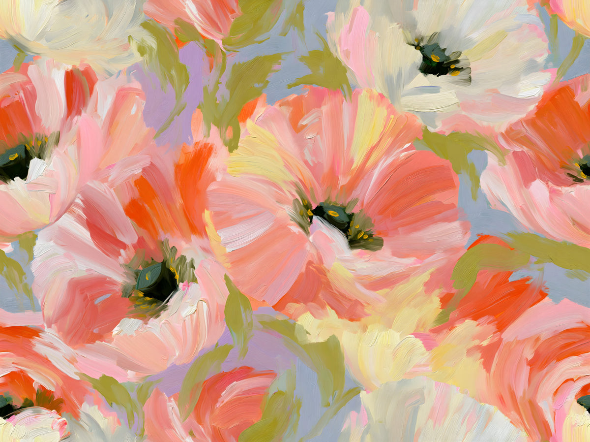 Impressionist Poppy Garden Wall Mural