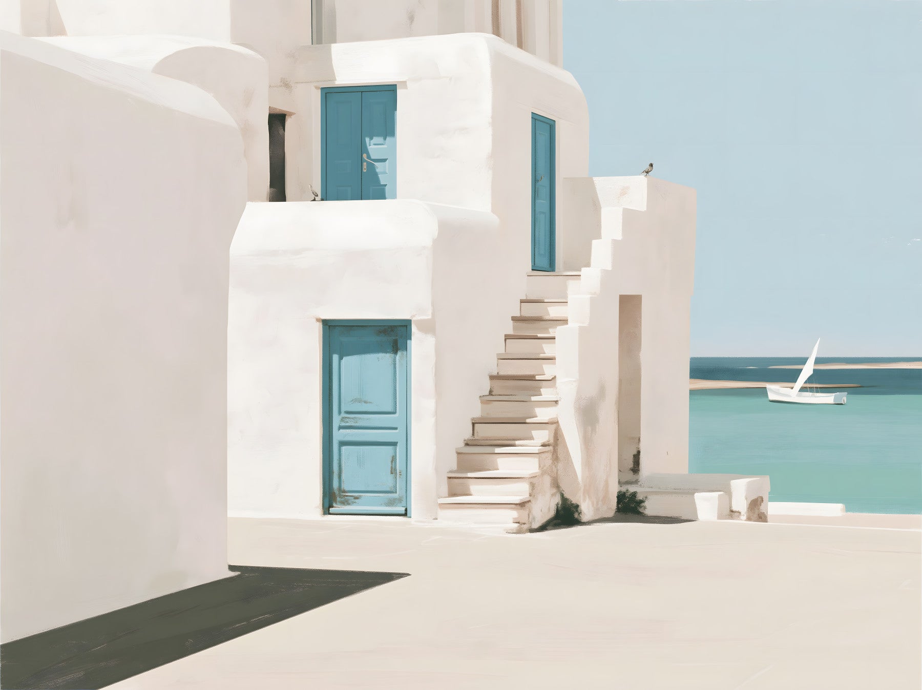 Mediterranean Sea Breeze Study Wall Mural
