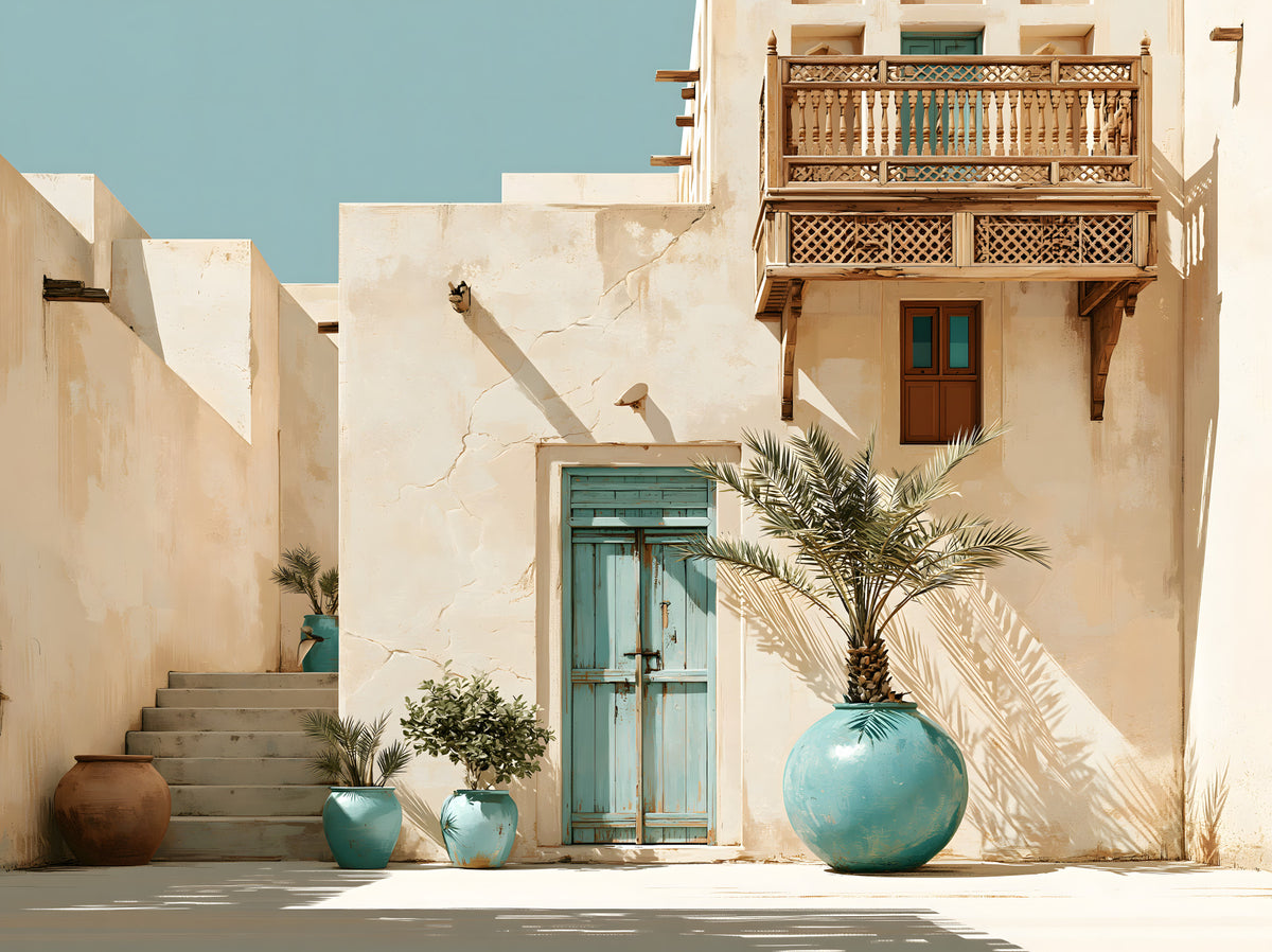 Middle Eastern Courtyard Oasis Wall Mural in your room