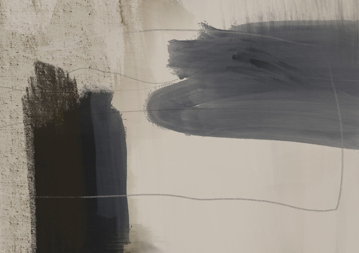 Brushed Silence - blue-grey-abstract Wall Mural in your room — zoomed