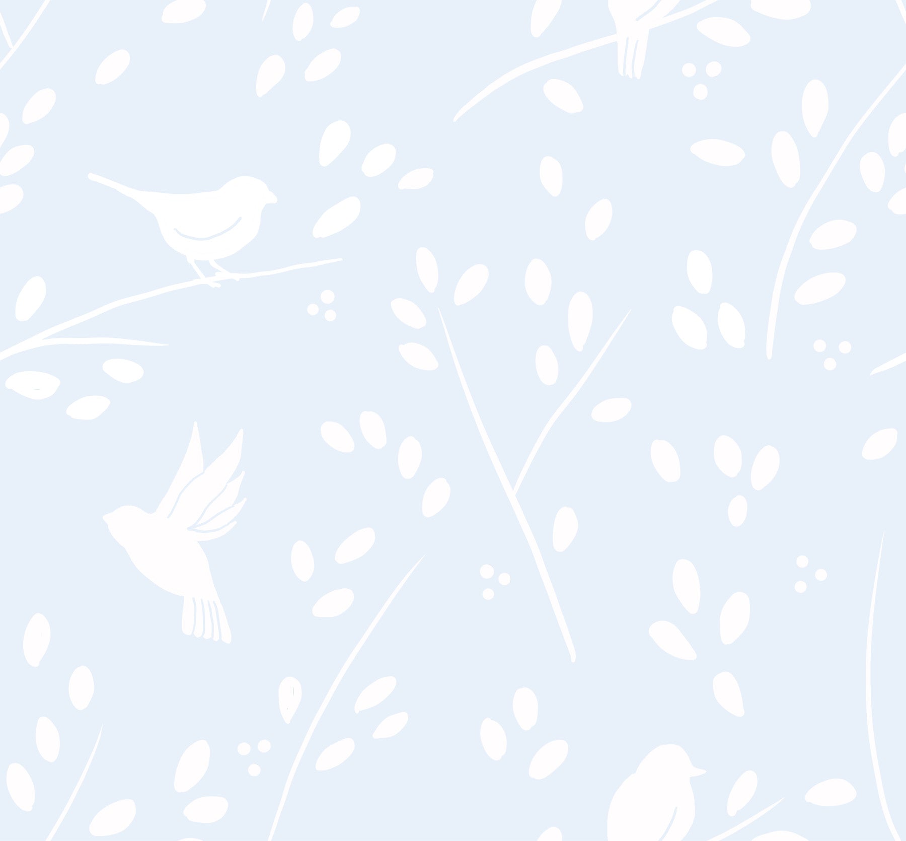 Pastel Blue Winter Birds Wallpaper⁠