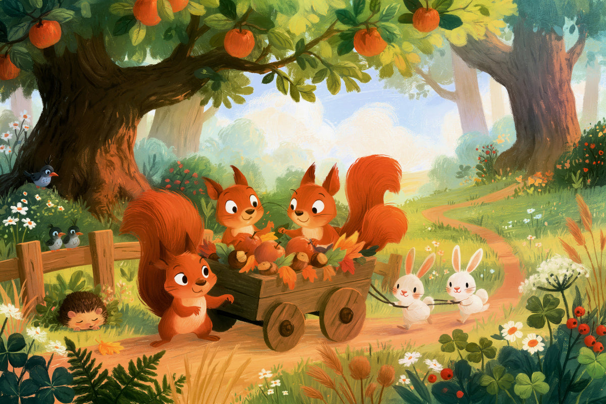 Autumn Woodland Friends Adventure Wall Mural in your room