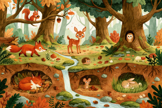 Woodland Creatures Forest Life Wall Mural