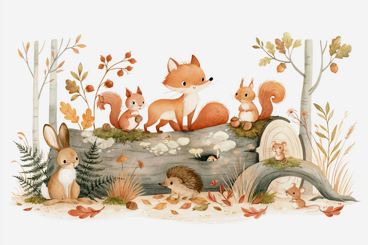 Forest Friends Woodland Gathering Wall Mural