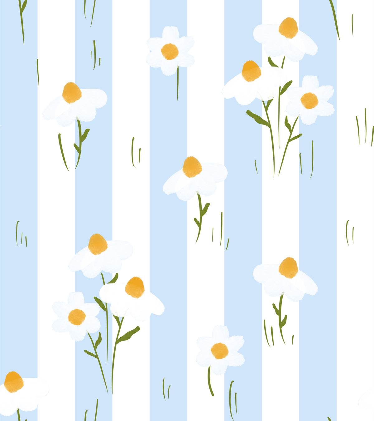 Striped Meadow Daisies Wallpaper⁠ in your room
