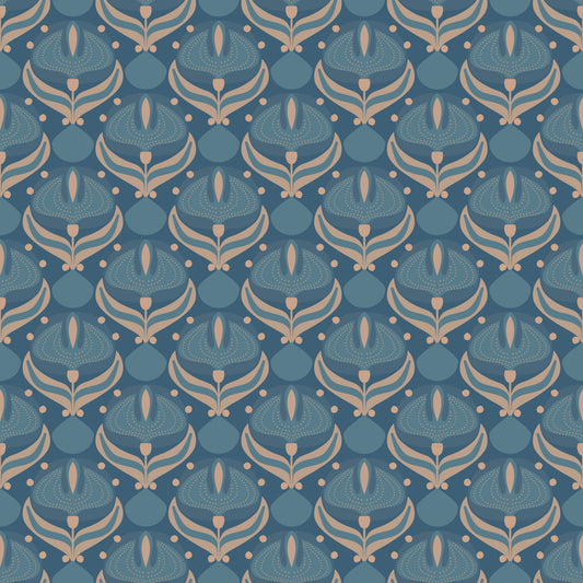 Midnight Lotus Bloom Geometric Wallpaper⁠