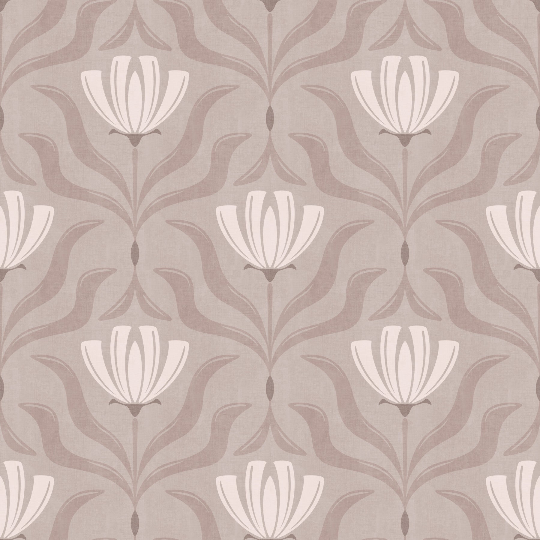 Minimalist Botanical Blossom Taupe Wallpaper⁠